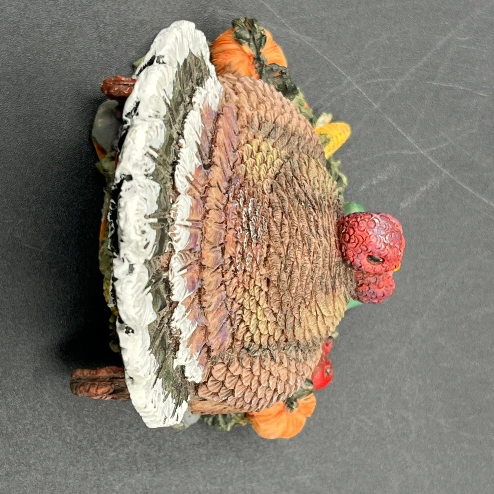 Thanksgiving Turkey Figurine Harvest Decor Resin Pumpkin Autumn Fall Decor 2.75